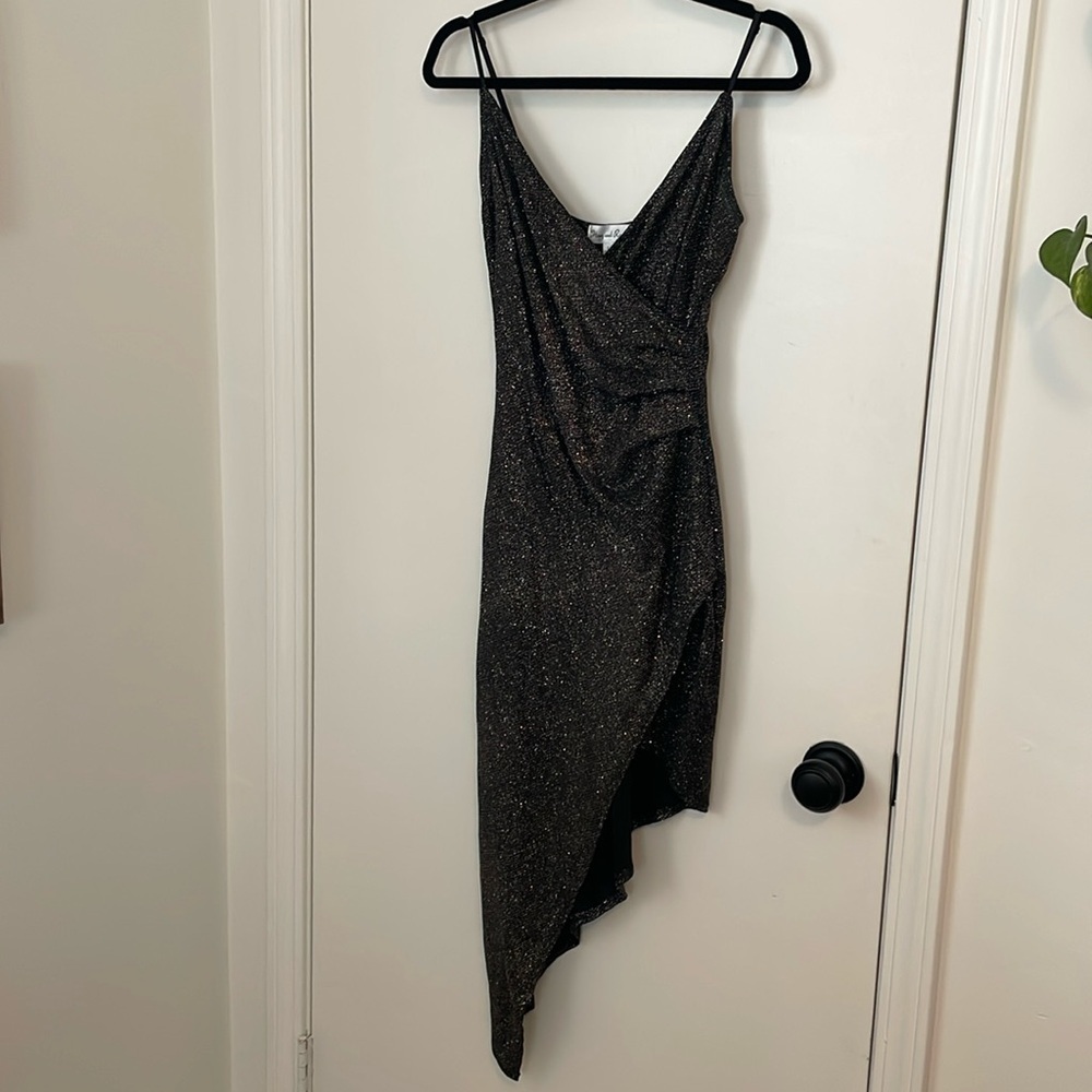 Honey & Rosie Asymmetrical Sparkle Party Dress